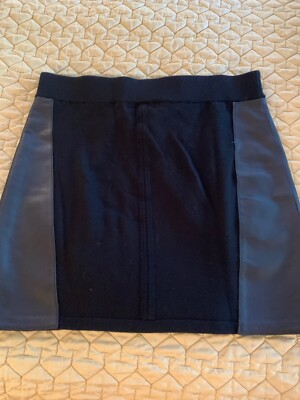 Rag & Bone Black Leather and Wool Knit Skirt size L | eBay