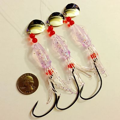 BEST FLUKE FLOUNDER B2 SQUID FISHING RIGS LURES GAMAKATSU SEA BASS COD  SALMON UV | eBay