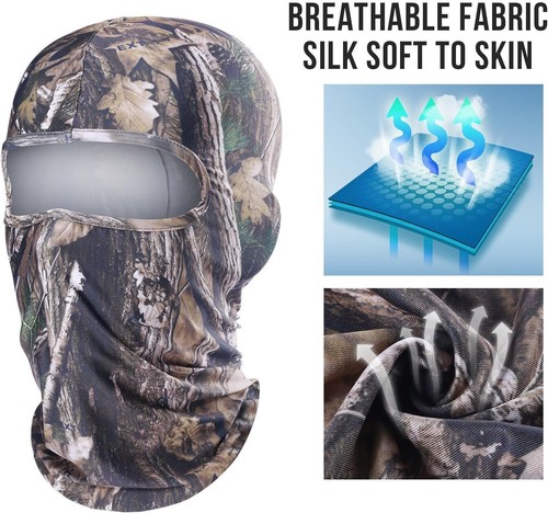 Camo Real Tree Balaclava - Windproof Tactical Hunting Face Mask - for Men Women - Picture 3 of 7