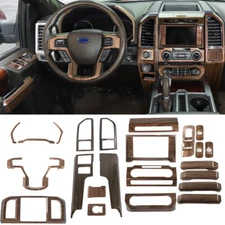 Wood Grain Dashboard Full Cover Trims Accessories Kit For Ford F150 15-20 ,23Pcs