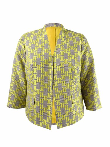 Plus Size Jacquard Plaid Jacket | eBay