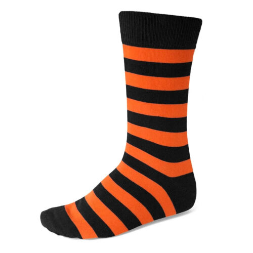 HOTSOX Men's  Orange and Black Striped Socks - Picture 1 of 2