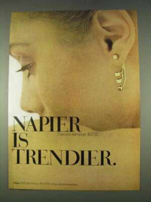 1978 Napier Pierced Earrings Ad - Trendier