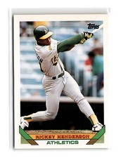 Rickey Henderson Baseball #750 1993 Topps Oakland Athletics