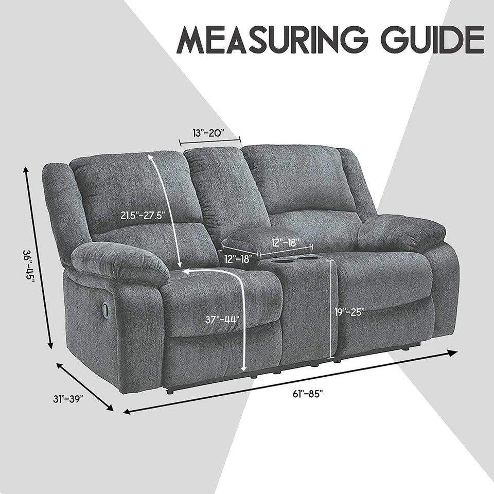 Stretch Recliner Loveseat Cover w/ Center Console 2 Seater Couch Sofa Slipcover - Image 3 of 4