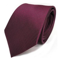 Tigertie Seidenkrawatte Rot Weinrot Bordeaux Silber Gepunktet - Krawatte Seide
