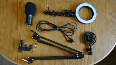 Maono Youtuber/Podcasting Microphone Kit With Ring Light And Mic Arm