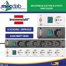 Ciabatta Multipresa Elettrica 6 Posti 3 Metri 6 Schuko / Bipasso 3500W Bremounta