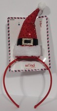 Cappello di Babbo Natale Scunci Sequenza Fascia Natalizia Rosso