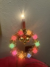 VTG NOS Lighted Tree Topper Starburst Reflectors Candle Christmas Decoration