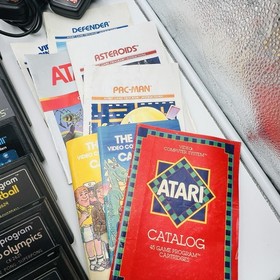 Atari 2600 Lot 43 Games 20 Manuals Console Controllers MusicMate Holder UNTESTED