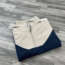 BKE 1/4 Zip Long Sleeve Pullover Large Blue / Tan Color block Sweatshirt