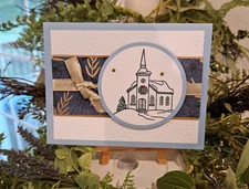STAMPIN UP CARD KIT-  CHURCH  Makes 4-Set #XS.445