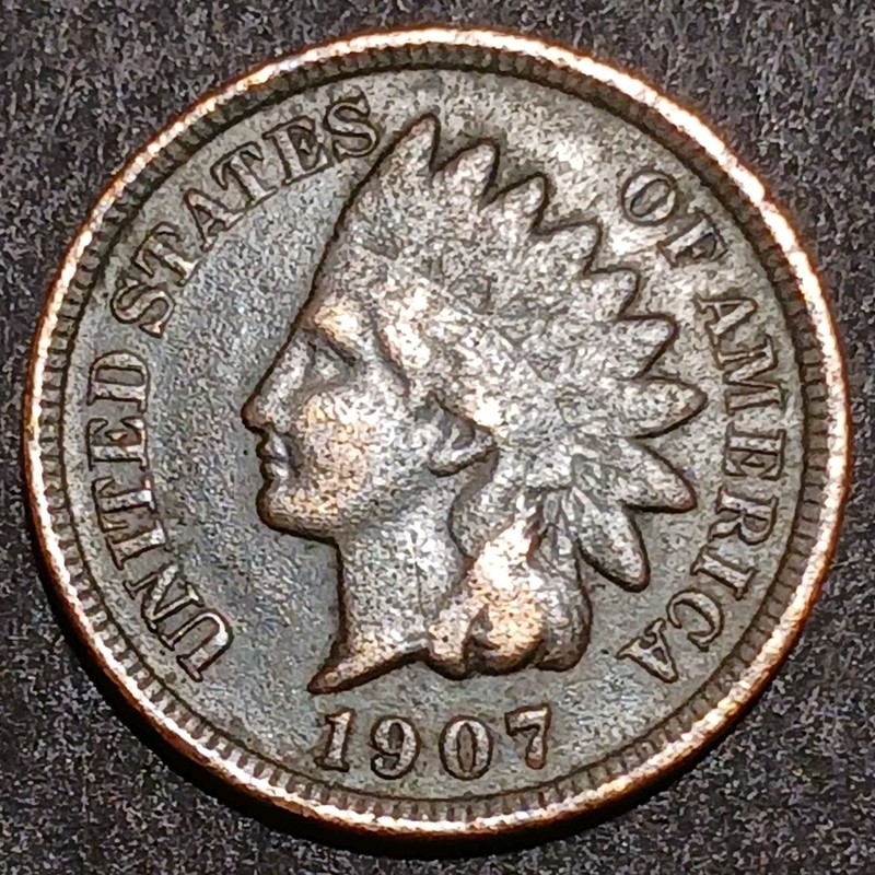 1907 Indian Head Cent Penny Antique U.S.A. One Cent Coin Avg Circ 