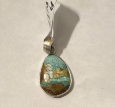 Teardrop Jasper Pendant Charm, Blue & Brown S...