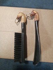 Vintage Horse Head Brush and Shoe Horn Set