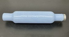 Vtg Bodecker & Sons Flour Mill Rolling Pin Light Blue Glass