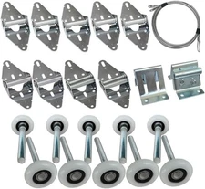 ❤️Premium Garage Door Roller/Hinge/Top Bracket/Wire Rope Kit for 7' Height Doors