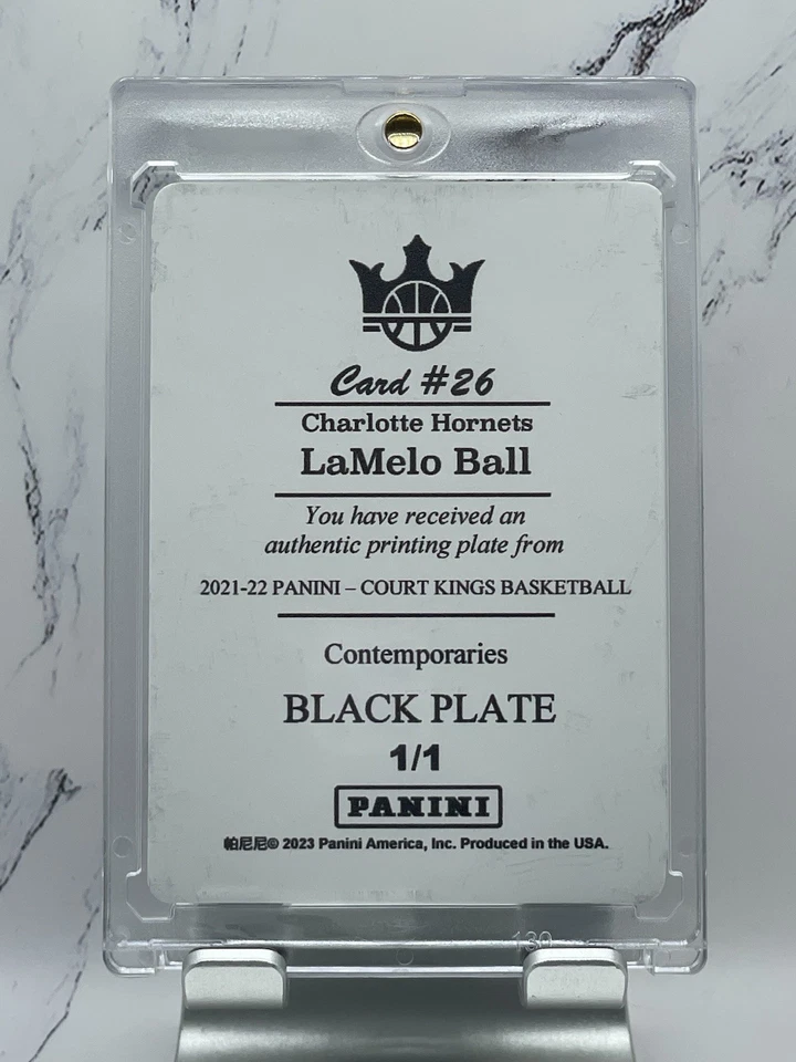 21-22 Court Kings LaMelo Ball #26 BLACK 1/1 Printing Plate Contemporaries NBA - Image 2 of 2