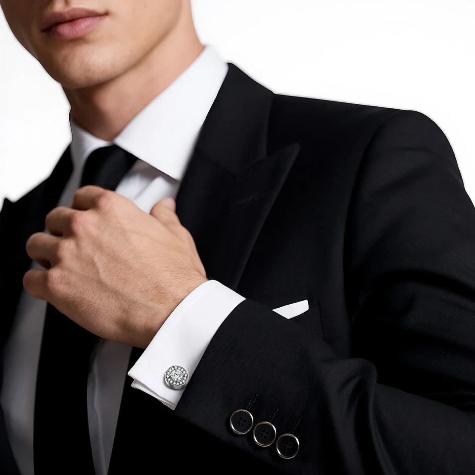 6 Pairs Cufflinks for Men Cuff Links Shirt Suit For Wedding Groom Business Gift - Image 3 of 4