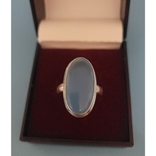 Aqua Chalcedony Ring 925 size 9.5