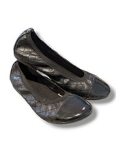 The Children's Place Black Quilted Patent Leather Slip On Ballet Flats Shoes 3