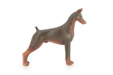 Dobermann Toy Dog, Realistic Hand Painted Rubber Model, 4 Inches CH980 BB213