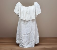 Reformation Off The Shoulder Cotton Dress Short Ivory White Beach Boho Size S