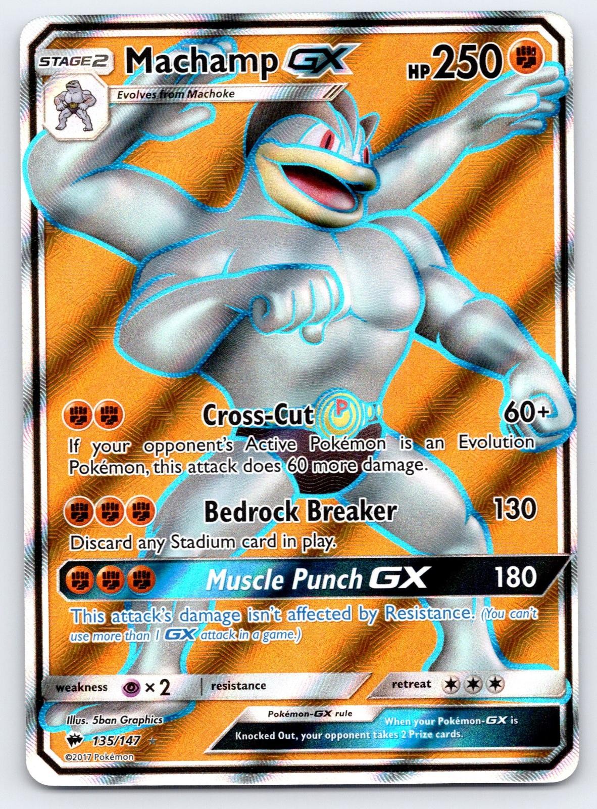 Machamp GX 135/147 Ultra Rare Burning Shadows Pokemon Holo Near Mint