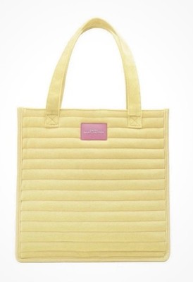 Marc Jacobs Quilted Yellow Tote with Logo Plaque Accent, Double Handles