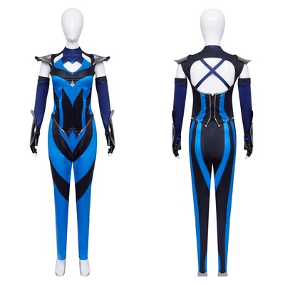 Game Mortal Kombat Cosplay Costume KATANA Women Halloween Outfit 