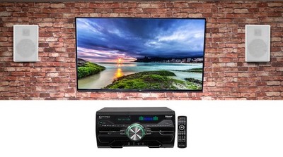 Technical Pro DV4000 4000w Home Theater DVD Receiver+(2) 5.25'' White Speakers