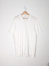 James Perse Standard Large White Short Sleeve Supima Cotton Polo Shirt