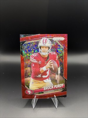 Brock Purdy 2025 Panini Prizm No Huddle #255 Red Disco /99 San Francisco 49ers