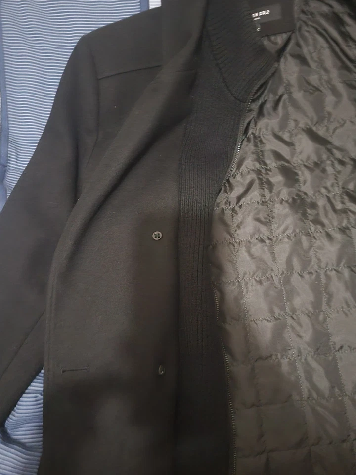 NUEVO ABRIGO CHAQUETÓN HOMBRE TALLA MEDIANA KENNETH COLE CLÁSICO LANA DOBLE BOTONADURA $245 Foto 3 de 4