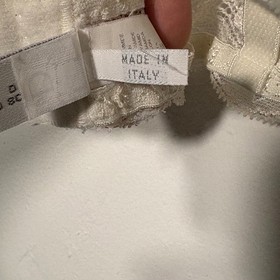 VTG Malizia by La Perla Ivory Silk Lace Underwire Full Coverage Bra Size 36D