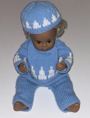Sasha Gregor Vintage 70er Junge Baby Puppe mittel hautfarben blonde Haare bekleidet