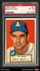 1952 Topps #41 Bob Wellman Athletics PSA 4 - VG/EX