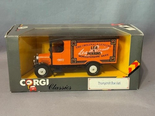 Vintage Corgi Classics Die Cast Model Truck Car Thornycroft Box Van Lea Perrins