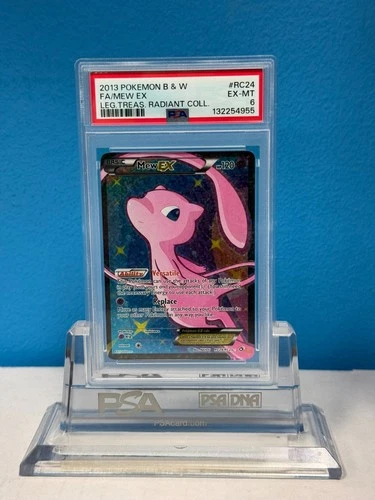 Mew Ex #RC24 Black and White Legendary Treasures Radiant Collection PSA 6