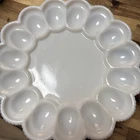 Vintage  Milk Glass Hobnail Egg Tray Plate, Ring of Fire, Rare