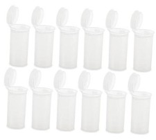 12 Pack Empty Plastic Pill Bottles with Caps, Airtight Multi Clear Transparent