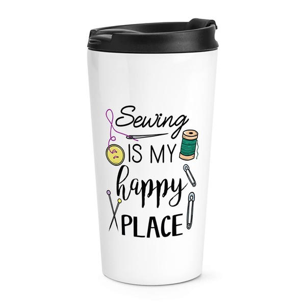 NäHen Ist Mein GlüCklicher Ort Reisebecher Tasse NäHer Stricker Oma Mama-image