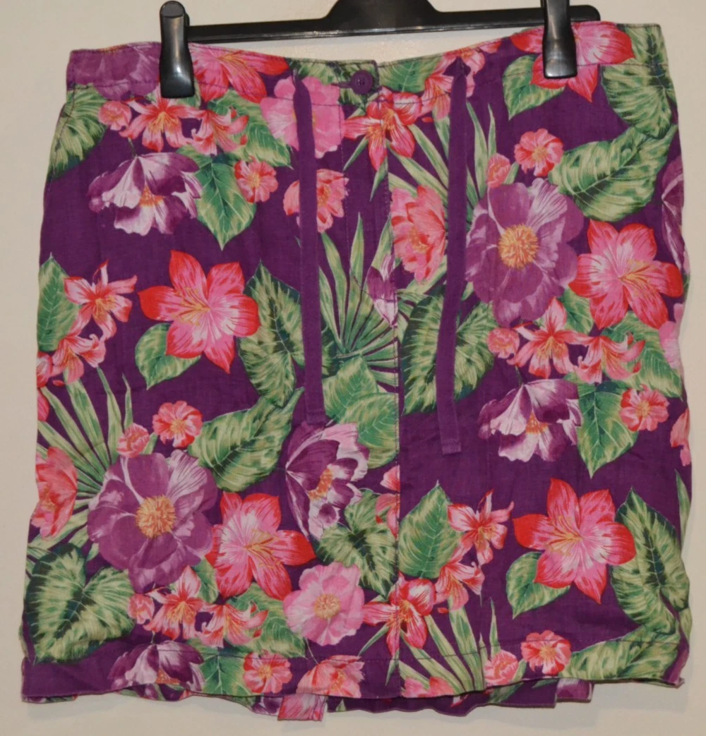 Marks & Spencer Womens Blue Floral Viscose Blend A-Line Skirt Size 20