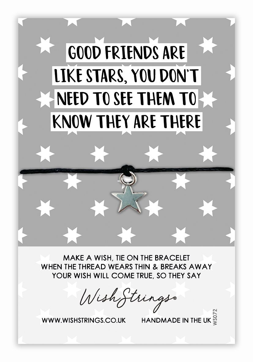 Good Friends Are Stars Wish String Bracelet With Lucky Charm Sentimental Gift