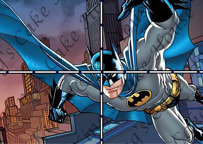 Essbare Tortenverpackung im Comic-Stil, Superheldenmotiv. Essbare Zuckergussblätter, 2er SET