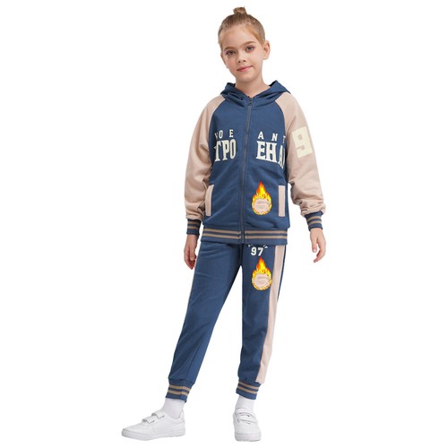 Kids Boys Girls Outfits Track Set Full-Zip Tracksuit Spring Two-Piece Jogger - Picture 52 of 55