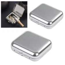 2xPortable Car Ashtray Metal Pocket Ashtray Mini Ashtray with Lid Cigaretbe
