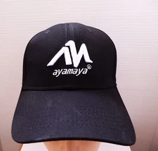 Ayamaya Black Ballcap Metal Slide Baseball Camping Auto Racing Logo Trucker Hat