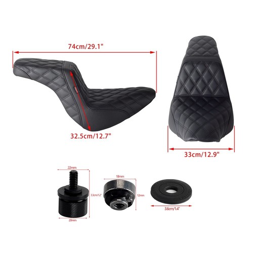 For Harley Low Rider ST FXLRST FXLRS 2018-2024 Club Style LS 2-UP Gel Pad Seat - Picture 6 of 7